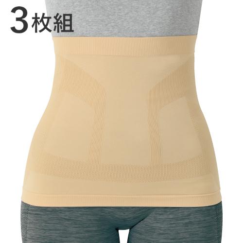 お腹と腰のすっきり薄型サポーター 3枚組 腹圧効果の美姿勢サポーター 腰回りとぽっこりお腹をすっきり...