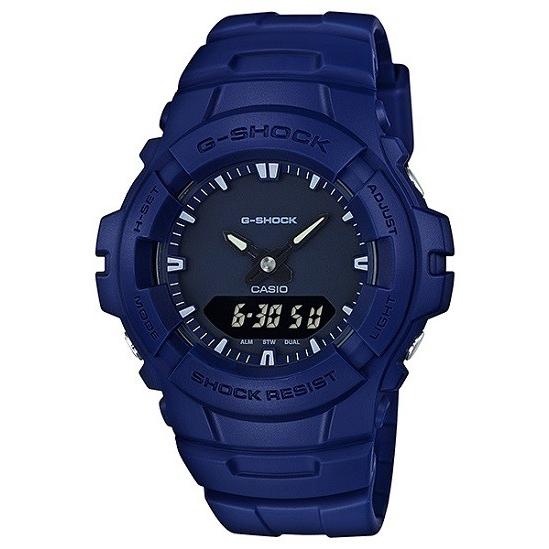 G-100CU-2AJF G-SHOCK ブルー マット 青 ミリタリー アナログ デジタル 耐磁 ...
