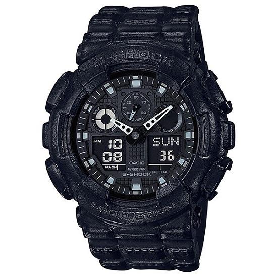 GA-100BT-1AJF G-SHOCK ブラック 黒 レザー調 耐磁 ワールドタイム メンズ レ...