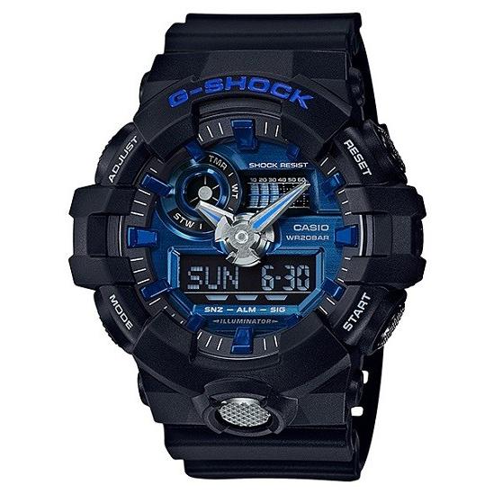 GA-710-1A2JF G-SHOCK 黒 ハーフマットブラック 青 ブルー g-shock ガリ...