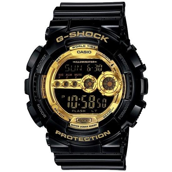GD-100GB-1JF G-SHOCK 黒 ブラック 金 ゴールド デジタル エナメル g-sho...