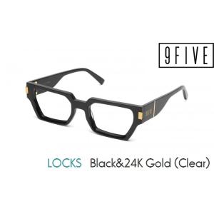 ナインファイブ サングラス 9FIVE ロックス LOCKS Black &amp; 24K Gold Cl...