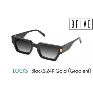 ナインファイブ サングラス 9FIVE ロックス LOCKS Black &amp; 24K Gold Gr...