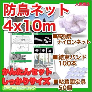 防鳥ネット サイズ 4m×10m 張り方 ベランダ 留め具 透明 カラス 鳩 plusgree｜plusgreeヤフーショップ