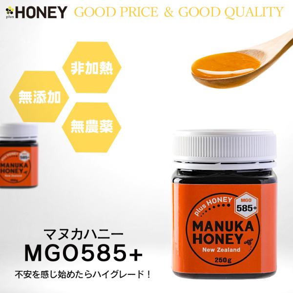 マヌカハニー MGO585+ 250g｜無農薬 非加熱 無添加 はちみつ｜plusHONEY公式 ニ...