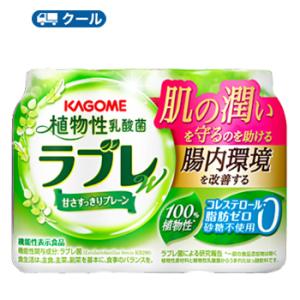 カゴメ 植物性乳酸菌 ラブレ プレーン （80ml×3P×6）×２ケース クール便 〔大人のための乳酸菌〕〔腸内の改善〕｜plusin