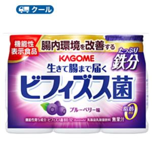 カゴメ 生きて腸まで届くビフィズス菌 たっぷり鉄分 （100ml×3P×6）×1ケース クール便 〔大人のための乳酸菌〕〔貧血 妊娠中 プルーン｜plusin