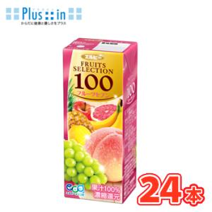 エルビーフルーツセレクション フルーツセブン100 200ml×24本入 紙パック〔果汁100％ ミ...