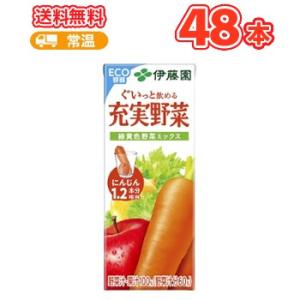 伊藤園 充実野菜 緑黄色野菜ミックス　 200ml ×24本/2ケース（野菜ジュース）紙パック〔野菜...