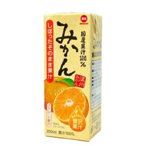 毎日牛乳　国産果汁100％　みかん　200ml× 24本入　紙パック〔100% みかん フルーツ 果汁  オレンジ orange フルーツジュース〕｜プラスイン