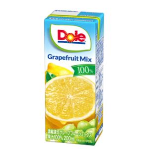 雪印 メグミルク　Dole グレープフルーツミックス100％　LL200ml×18本入　紙パック　送...