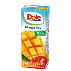 雪印　メグミルク　Dole マンゴーミックス100％　LL200ml×18本入　紙パック　送料無料　〔ドール　果汁100％ フルーツジュース マンゴーミックスジュース〕｜plusin