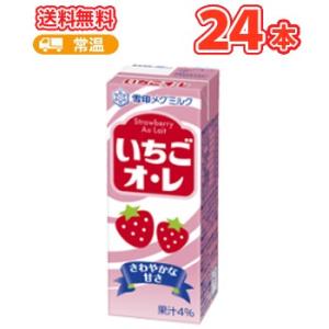 雪印 メグミルク　いちごオ・レ【200ml×12本入】×2ケース紙パック 送料無料　〔メグミルク　いちごオレ　乳製品　いちご　果汁〕｜プラスイン