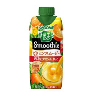 カゴメ  野菜生活１００ Smoothie ビタミンスムージー 330ml紙パック 12本入/2ケース 送料無料〔野菜ジュース Smoothie ビタミン〕｜plusin