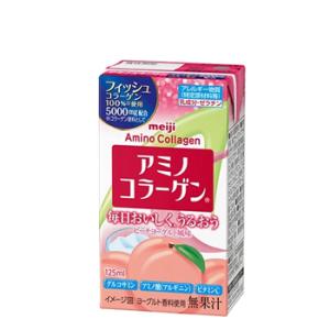 明治 アミノコラーゲンドリンク ピーチヨーグルト風味 125ml×24本｜plusin