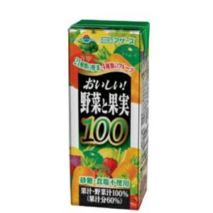らくのうマザーズ　おいしい野菜と果実100　200ml× 24本入　紙パック〔フルーツ 果汁  野菜...