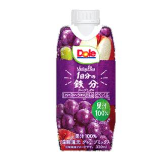 雪印 メグミルク　Dole Juicy Plus 1日分の鉄分　330ml×12本入【1ケース】紙パ...