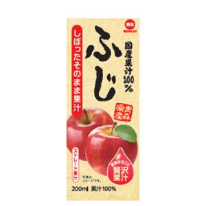 毎日牛乳　国産果汁100％　ふじ　200ml× 24本入/3ケース　紙パック〔100% りんご フル...