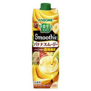 カゴメ 野菜生活１００ Smoothie バナナスムージー 1000g×6本/2ケース  紙パック（野菜ジュース）〔野菜ジュース Smoothie 食物繊維 バナナ〕｜plusin