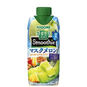 カゴメ 野菜生活１００ Smoothie マスクメロン＆ゴールデンパイン Mix 330ml紙パック 12本入 （野菜ジュース）｜plusin