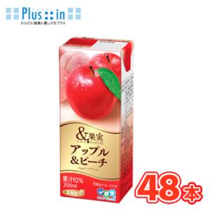 エルビー　＆果実 アップル＆ピーチ　200ml×24本入/2ケース　紙パック〔ミックスジュース フル...