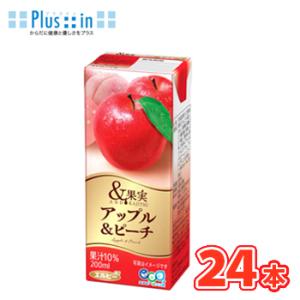 エルビー　＆果実 アップル＆ピーチ　200ml×24本入　紙パック〔ミックスジュース フルーツジュー...