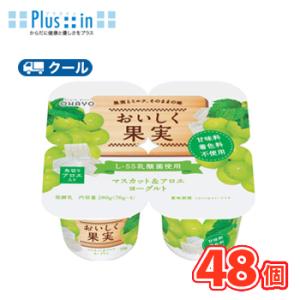 オハヨー　 おいしく果実 マスカット＆アロエヨーグルト【70g×4P×6個】/2ケース　クール便　食...
