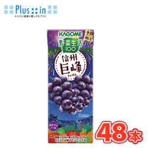 カゴメ 野菜生活100 信州巨峰ミックス 195ml ×24本入/2ケース 紙パック〔葡萄 ぶどう ...