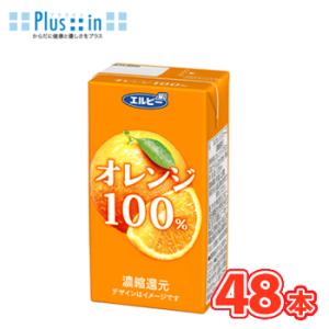 エルビー　オレンジ100％ジュース　125ml×24本入/2ケース　紙パック〔果汁100％ オレンジ...