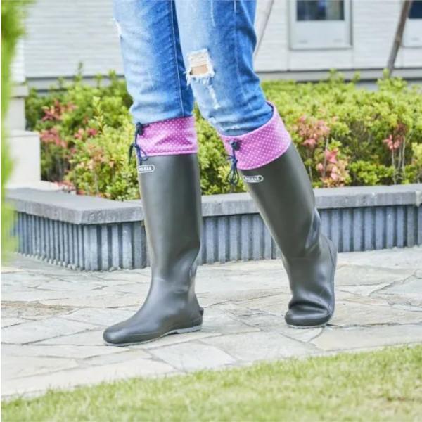 たためるレインブーツ POLKAS M ピンク×ドット EF-PO01MPK アンファンス 長靴 長...