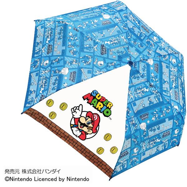 キャラクター 折畳傘 スーパーマリオ ブロック 53cm 90428 折りたたみ傘 通学 準備 雨具...