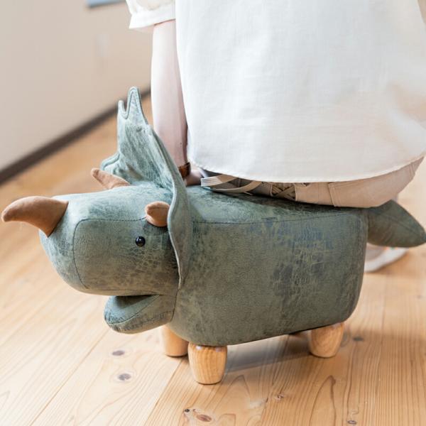 恐竜モチーフのスツール Triceratops Jr. トリケラトプスジュニア カーキ EF-ST0...