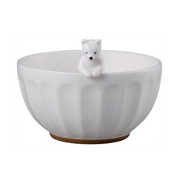 WHITE ZOO フィギュア付き茶碗 シロクマ SAN3398-1 サンアート ギフト 父の日