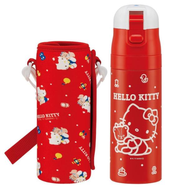 ダイレクトステンレスボトル カバー付き ハローキティ 80'S 470ml 水筒 マグ キティちゃん...