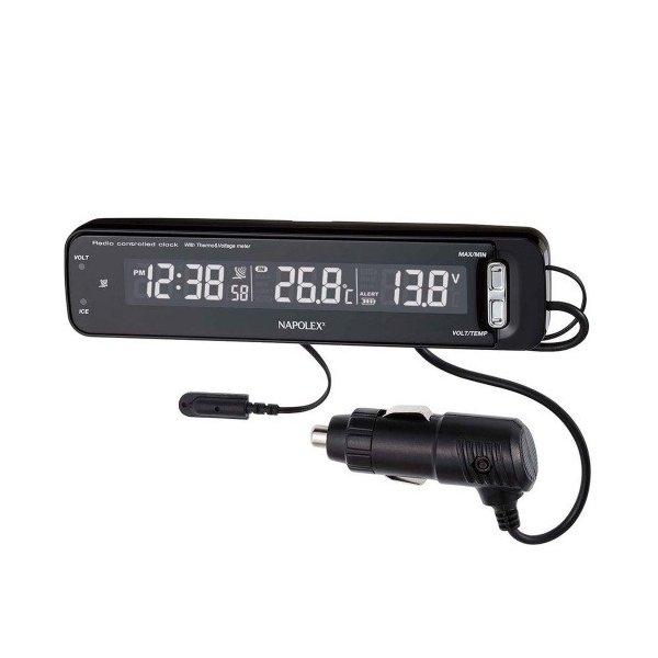 VTメータークロック Fizz-1025 ナポレックス 車用 電波時計 ピアノブラック アイドリング...