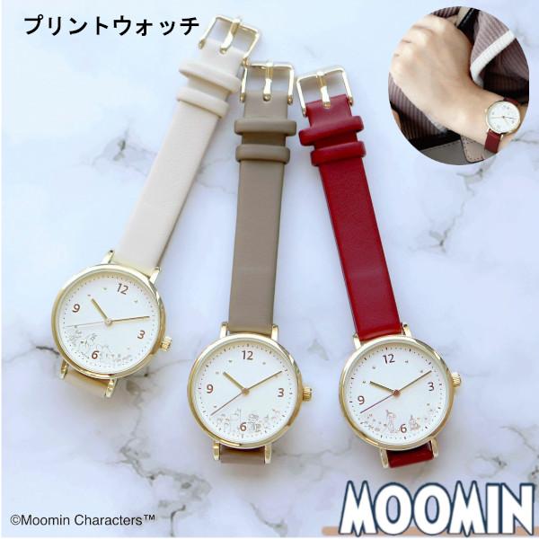 ムーミン プリントウォッチ MOM021 リトルミイ フローレン 革ベルト 付けやすい プチプラ 大...