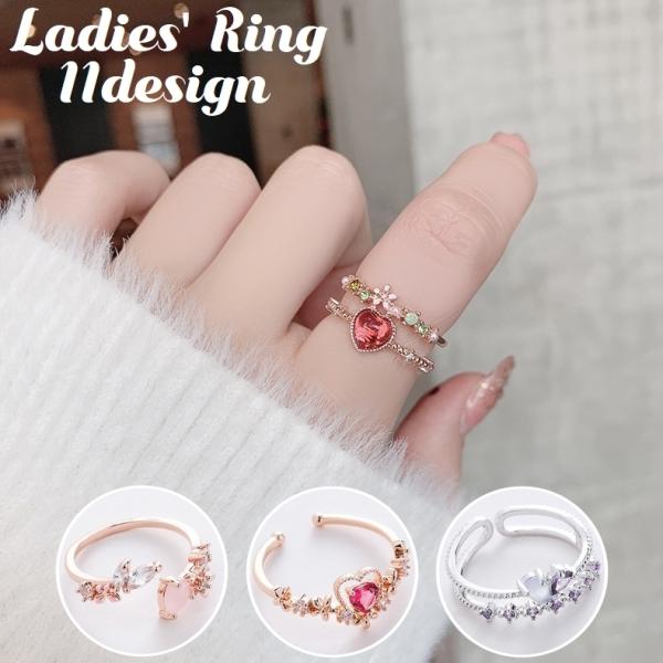 指輪 ファッションリング オープンリング レディース アクセサリー ビジュー ラインストーン キラキ...