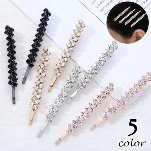 ヘアピン 同色2本セット レディース ヘアアクセサリー 女性用 キラキラ ラインストーン 髪留め 髪...