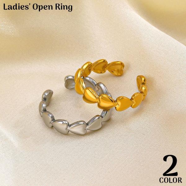 指輪 オープンリング レディース アクセサリー ハート ゴールドカラー シルバーカラー かわいい お...