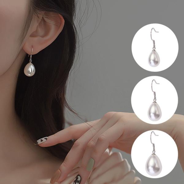 ピアス フックピアス レディース 女性 アクセサリー ティアドロップ しずく型 雫 シルバーカラー ...