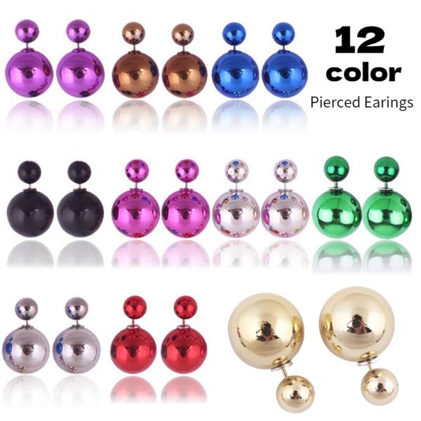 ピアス スタッドピアス バックキャッチピアス レディース 女性 アクセサリー 球体 丸 ビビットカラ...