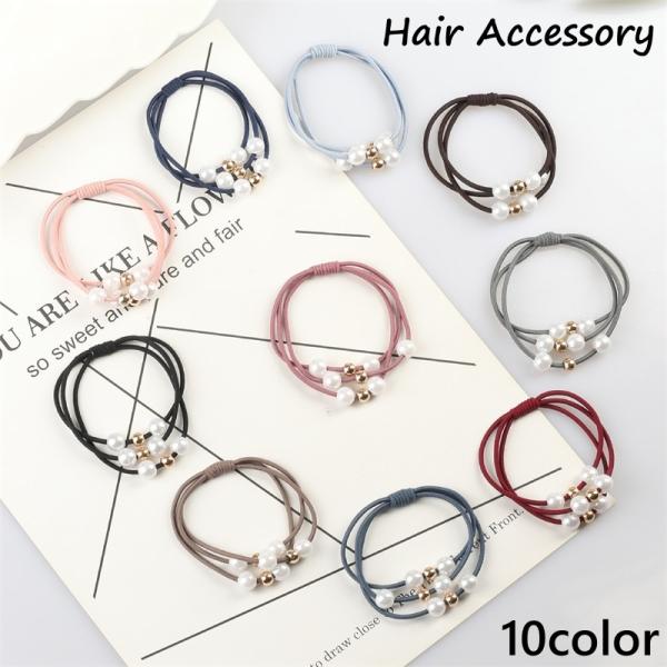 ヘアゴム 5個セット レディース ヘアアクセサリー 髪ゴム 髪飾り まとめ髪 3連 フェイクパール ...
