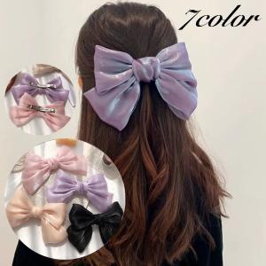 BLAZE ヘアクリップ サテン リボン チュール ラメ 大きめ ヘアアクセ