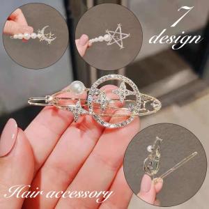 ラインストーンヘアピン1本 6.5cm ヘアアクセサリー ピン 髪どめ