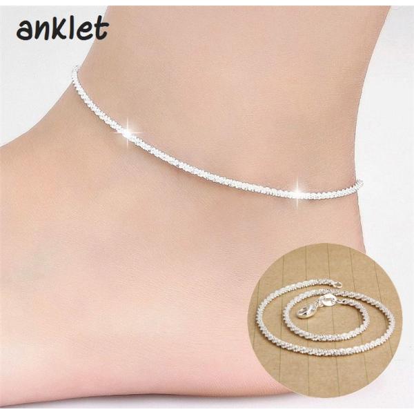 アンクレット レディース 女性 アクセサリー チェーン シルバーカラー 細め キラキラ おしゃれ 可...