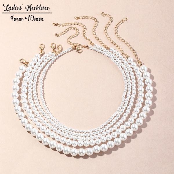 ネックレス ペンダント 首飾り レディース 女性 アクセサリー フェイクパール チェーン ファッショ...