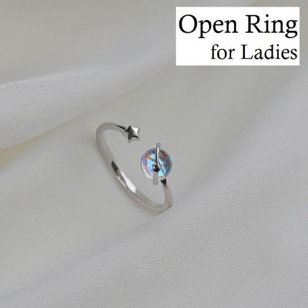指輪 リング オープンリング レディース アクセサリー ファッション小物 女性用 シルバーカラー 星...