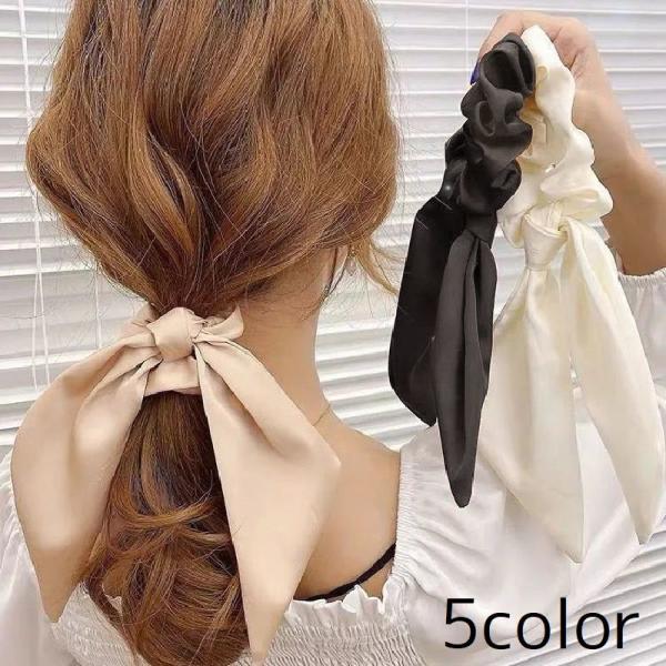 シュシュ リボンシュシュ ヘアゴム レディース 女性 ヘアアクセサリー まとめ髪 髪飾り ヘアアレン...