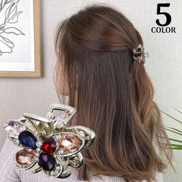 バンスクリップ ヘアクリップ レディース ヘアアクセサリー 髪留め 髪飾り ミニ 小さめ ラインスト...