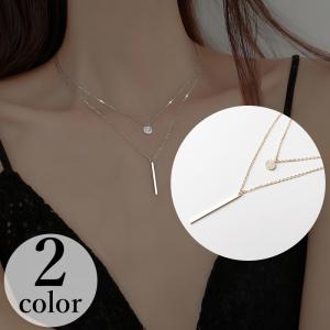 ネックレス ペンダント レディース 女性用 アクセサリー チェーン ラインストーン シンプル かわいい おしゃれ ギフト プレゼント シルバーカラー
